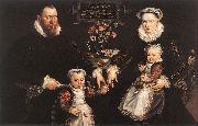 VOS, Marten de Portrait of Antonius Anselmus, His Wife and Their Children wr Spain oil painting artist
